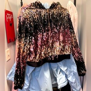 Sequin zip up jacket